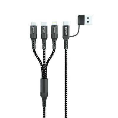 Xpower ACX3 2in 3out Lightning/Type-C/USB Charging Cable 1M - Black 高速充電編織線 #XP-ACX3-BK [香港行貨]