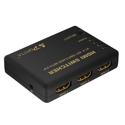 Portta HDMI Switcher 4x1 v1.4 with PIP (Picture in Picture) and IR Remote support Full 3D 4k x 2k 1080p LPCM DTS N4SW41M -ee  #4PET0401M