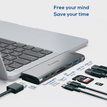 WAVLINK MacBook Pro USB-C 4K HDMI + Card Reader  SuperSpeed USB 3.0 4 端口擴展器 #WL-UHP507 [香港行貨]