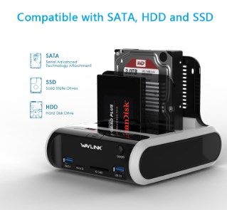 WAVLINK USB-C / A to SATA Dual Bay HDD Docking Reader Station 移動硬盤 #WL-ST336A [香港行貨]