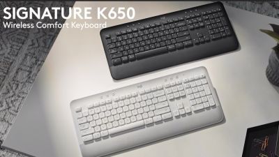 Logitech SIGNATURE K650  Wireless Bluetooth Keyboard English 藍牙無線鍵盤 (設有視頻收音/靜音快捷按鍵)  英文版 [香港行貨]