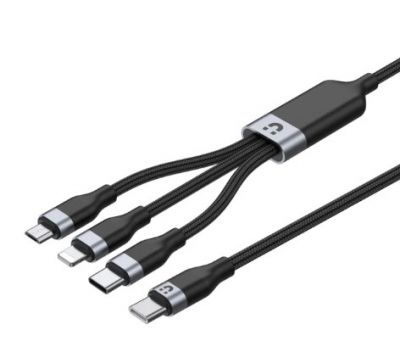 UNITEK C14101BK 3IN1 Type-C Charge Cable 3 合 1 USB-C 轉 USB-C / Micro USB / Lightning 通用充電線 (最高支援 20W 快充) #C14101BK-1.5M [香港行貨]