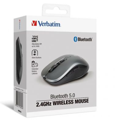 VERBATIM Bluetooth BT5.0 +2.4GHz Silent Mouse 藍牙 5.0 及 2.4GHz 靜音無線滑鼠 #66859  [香港行貨]