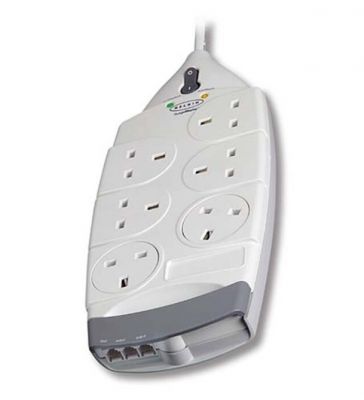 BELKIN 6 WAY 4M W/TEL PROTECTION White 6 位插座 SurgeMaster® ( 連電話保護 Superior 系列 ) 白色 #F9S620SA4M-2 [香港行貨]