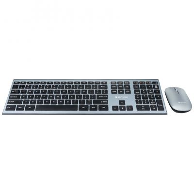 Verbatim Silent Wireless Combo (Keyboard + Mouse) 靜音無線鍵盤及滑鼠套裝 - Silver #66751 [香港行貨]