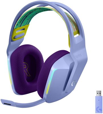 LOGITECH G733 LIGHTSYNC Wireless Gaming  Headset - Lilac 無線遊戲耳機麥克風 #LGTG733LILAC [香港行貨] (2年保養)
