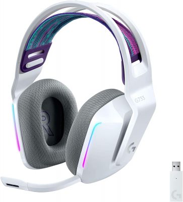 LOGITECH G733 LIGHTSYNC Wireless Gaming  Headset - White 無線遊戲耳機麥克風 #LGTG733WH [香港行貨] (2年保養)