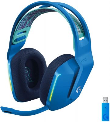 LOGITECH G733 LIGHTSYNC Wireless Gaming  Headset - Blue 無線遊戲耳機麥克風 #LGTG733BL [香港行貨] (2年保養)