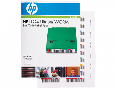 HP Backup Tape Q2010A HP LTO4 Ultrium WORM bar code label pack