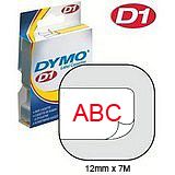 DYMO D1 Standard 12mm x 7M - Red on White