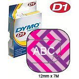 DYMO D1 Standard 12mm x 7M - White on Clear