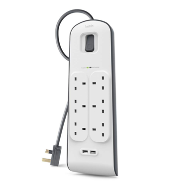 Belkin 2,4 Amp USB Charging 6-outlet Surge Protection Strip (BSV604SA2M)6位拖板