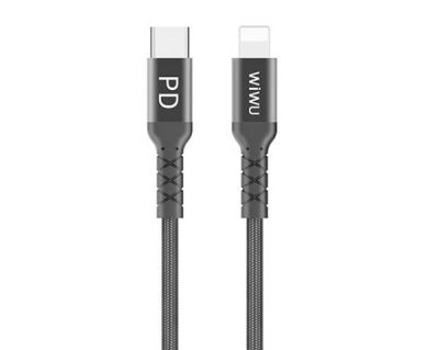 WIWU WP101 Type-C to Lightning MFI + PD Cable 1M - BK 尼龍編織 極速充電 數據線 #WP101-BK [香港行貨]