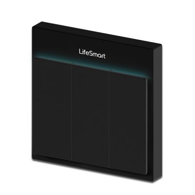 LifeSmart Blend Smart Switch - 3 Button 流光開關 3位智能燈掣 - BK #LS057BK [香港行貨]