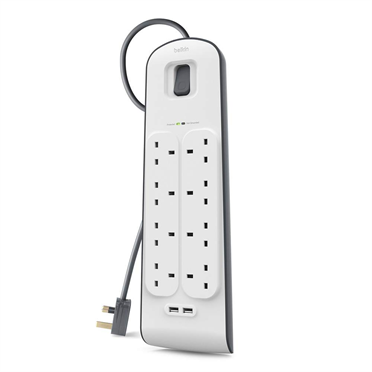 Belkin 2,4 Amp USB Charging 8-outlet Surge Protection Strip (BSV804SA2M)8位拖板