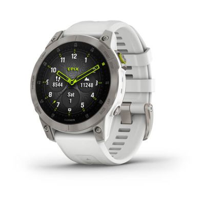 Garmin Epix Gen 2 Sapphire Silver DLC Titanium with Whitestone Band Smart Watch ENG 智能手錶 (英文版) #010-02582-20 [香港行貨]