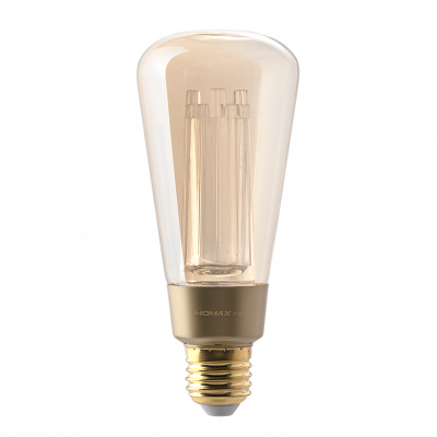 MOMAX Smart Wi-Fi LED Bulb (RGB Color) 智能復古燈泡 (RGB彩光) E27、2700K #IB5SR [香港行貨]