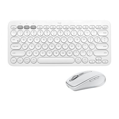 Logitech K380 Keyboard - ENG + Anywhere 3 Bluetooth Mouse (White) 跨平台藍牙鍵盤 + 無線滑鼠 (白色) #K380ENG+ANY3 -WH [香港行貨] (1年保養)