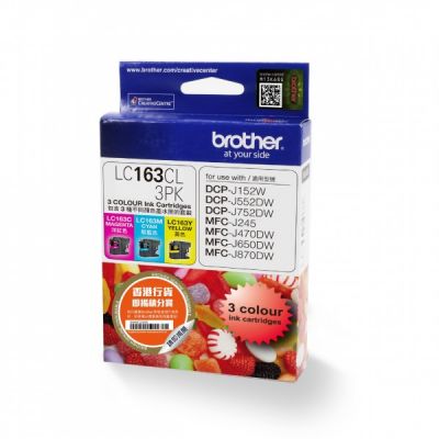 BROTHER LC163CL3PK INK CARTRIDGE (C/M/Y) COLOR SET