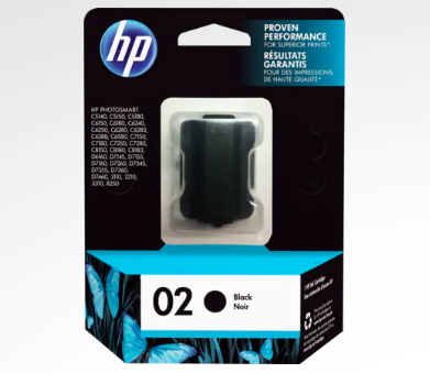 HP 02 AP Black Ink Cartridge for PS 3110/3310/8230/D6160/D7160/D7360 C8721WA 墨水 #0882780119079 [香港行貨]