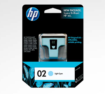 HP 02 AP Light Cyan Ink Cartridge for PS 3110/3310/8230/D6160/D7160/D7360 C8774WA 墨水 #0882780119116 [香港行貨]