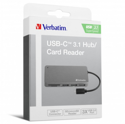 Verbatim USB-C 3.1 Hub 讀卡器 #65679 [香港行貨]