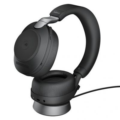 Jabra Evolve2 85 UC Stereo USB-A Headset Black w/Charging Stand 商務藍牙耳機連充電座 #28599-989-989  [香港行貨]
