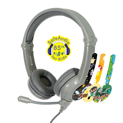 Onanoff Buddyphones Galaxy Headset w/microphone - Grey 兒童耳機 #BP-GALAXY-GREY [香港行貨]