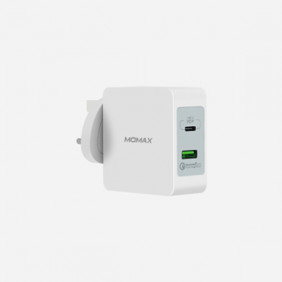 MOMAX Oneplug Type-C 48W PD Charger - WH 雙插口智能快速充電器 #UM8UKW [香港行貨]