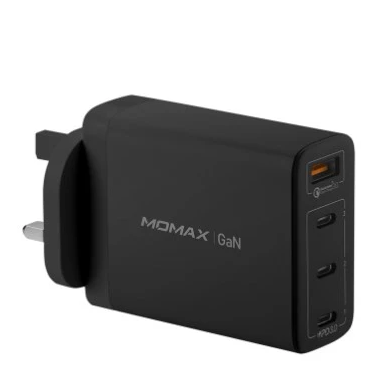 MOMAX ONEPLUG GaN 100W 3 USB-C PD + 1 USB CHARGER 四輸出快速充電器 - BK # UM22UKD [香港行貨]