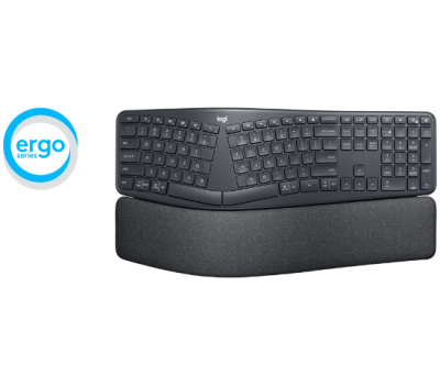 Logitech Ergo K860 Wireless Split Keyboard w/Pillowed Wrist Support (ENG) 無線分離式鍵盤 #LGTK860ENG [香港行貨] (1年保養)