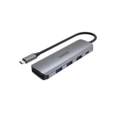 UNITEK uHUB P5+ 6in1 USB-C Hub w/HDMI/100W PD/Dual Card Reader 集線器 #H1107D  [香港行貨]