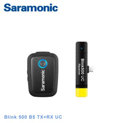 Saramonic Blink 500 B5 Wireless Clip Microphone (TX+RXUC 3.5mm) 2.4Ghz / Type-C 一對一無線夾領麥克風 #781-2009 [香港行貨] 自動配對 自動跳頻