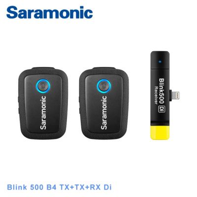 Saramonic Blink 500 B4 Wireless Clip Microphone (TX+TX+RXDi 3.5mm) 2.4Ghz / Lightning 一對二無線夾領麥克風 #781-2008 [香港行貨] 自動配對 自動跳頻