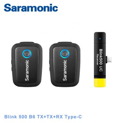 Saramonic Blink 500 B6 Wireless Clip Microphone (TX+TX+RXUC 3.5mm) 2.4Ghz / Type-C 一對二無線夾領麥克風 #781-2010 [香港行貨] 自動配對 自動跳頻
