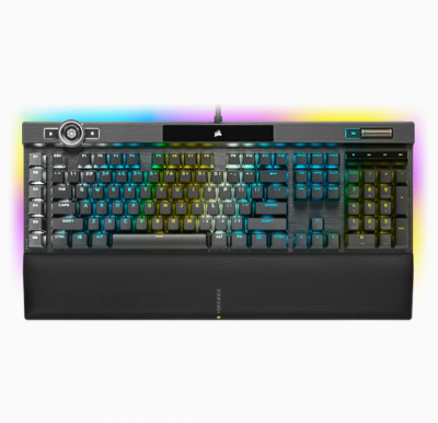 Corsair K100 RGB Mechanical Gaming Keyboard - CHERRY MX Speed - Black 銀軸 機械式電競鍵盤 #CH-912A014-NA [香港行貨]