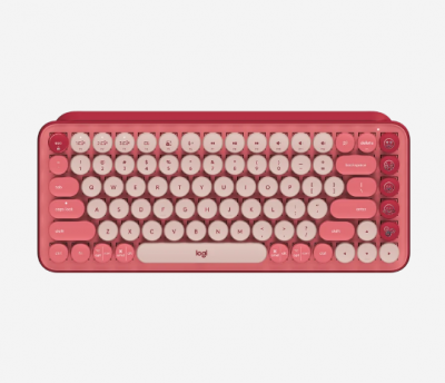 Logitech POP KEYS Wireless Keyboard 無線藍牙機械鍵盤 - Pink #LGTKPOPKEYSPK [香港行貨] (2年保養)