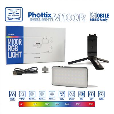Phottix M100R RGB Led Light Panel 迷你補光燈 燈板 #781-2053 [香港行貨]