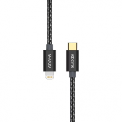 Odoyo Metallic Lightning to Type-C Fast Charge & Sync USB Cable 快充傳輸線 2m - Black #PS262BK [香港行貨]