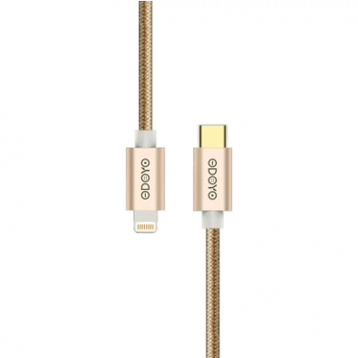 Odoyo Metallic Lightning to Type-C Fast Charge & Sync USB Cable 快充傳輸線 1.2m - Gold #PS260GD [香港行貨]