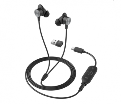 Logitech Zone Wired Earbuds BK 商用降噪麥克風 MSFT Teams - BK #981-001094 [香港行貨] (2年保養)