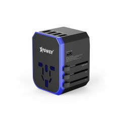 XPower TA5C 28W 5Ports Travel Adapter - Black/Blue 旅行充電轉插 #XP-TA5C-BKBL [香港行貨]