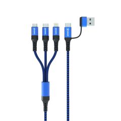 Xpower ACX3 2in 3out Lightning/Type-C/USB Charging Cable 1M - Blue 高速充電編織線 #XP-ACX3-BL [香港行貨]