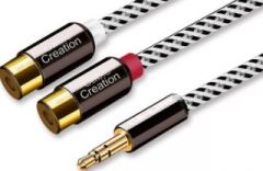 Cablecreation DC3.5MM Male to 2 RCA FeMale Stereo Audio Y  Cable 0.92m 電線 0.92 米 #CC0941 [香港行貨]
