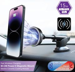 Capdase Wireless Charge Mag Car Monut Black 陶瓷散熱 無線磁吸快充 汽車伸縮臂 黑色 #HR00-MCM2T01 [香港行貨]