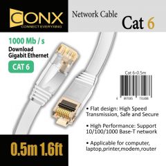 CONX Cat.6 Network Flat Cable White 電線 白色 #4897085731 [香港行貨]