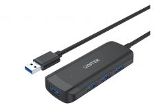 Unitek 4 Ports USB3.0 Hub (with 1.5M Cable uHUB) Q4 4接口 USB Hub (帶150cm特長配線及外接電源口) #H1111E [香港行貨]