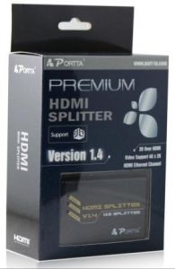 PORT-TA HDMI Splitter 1X4 V1.4 with Full 3D and 4Kx2K 4PET0104