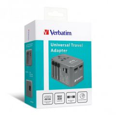 Verbatim 4 Ports 45W Travel Adapter QC/PD旅行充電器 - Grey #66433 [香港行貨]