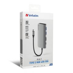 Verbatim 4 in 1 Type-C Hub w/120GB SSD 擴展器連數據存儲 #66446 [香港行貨]